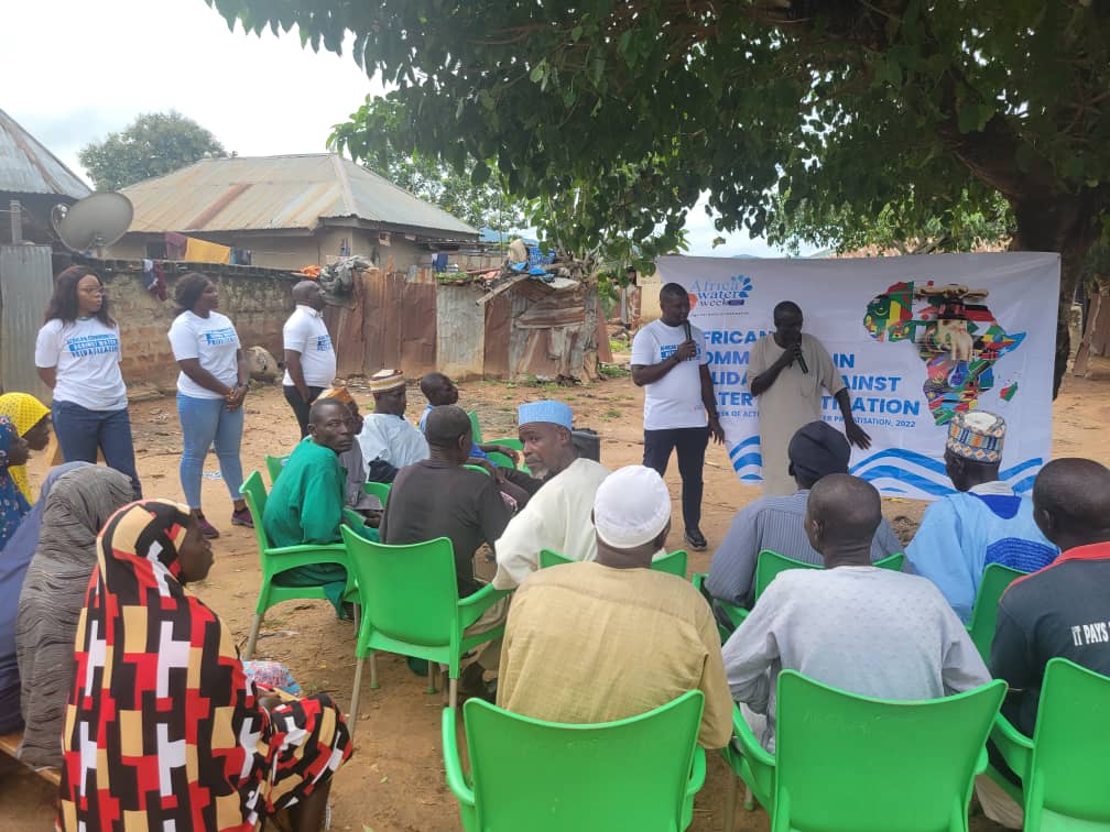 CAPPA Team addressing the community members with the help of a Gbagyi language translator